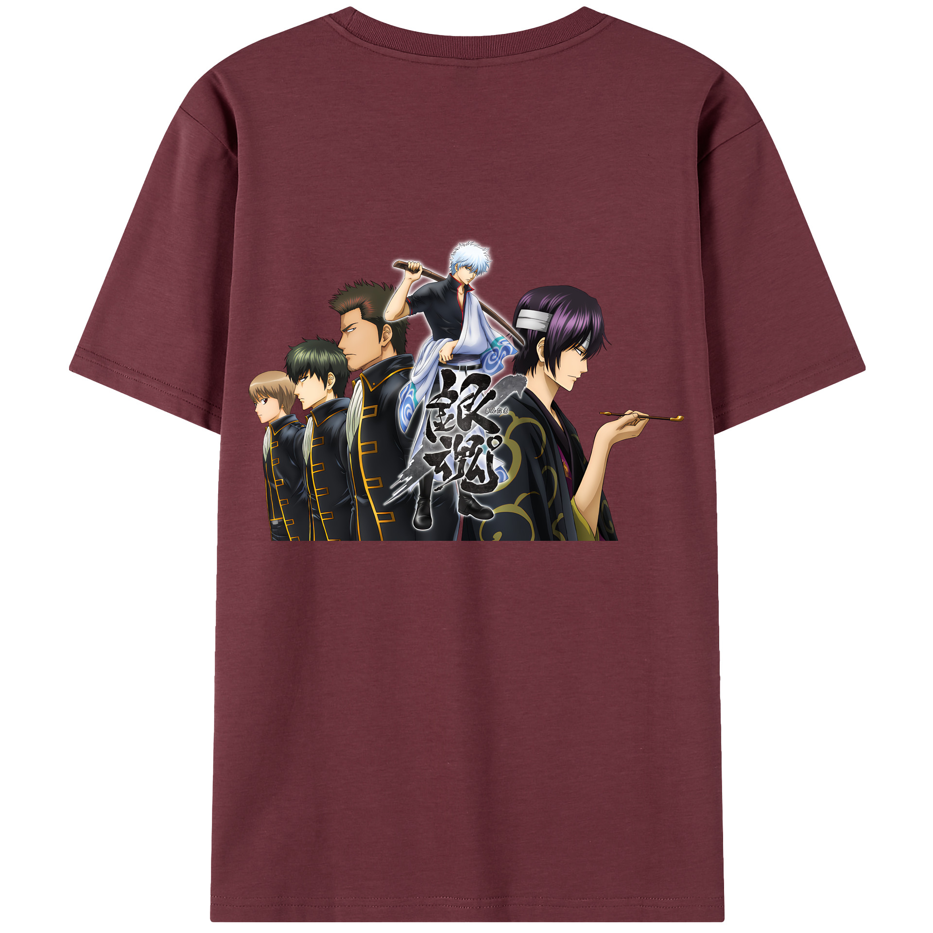 （画像用） ぎんたま 坂田銀時（さかたぎんとき） 神楽 志村新八（しむら しんぱち） GINTAMA Sakata Gintoki Kagura Shimura Shinpachi 綿100％半袖Tシャツ（背面プリント）
